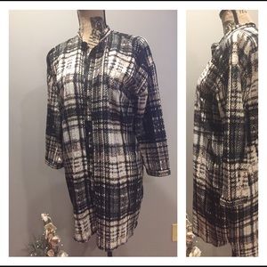 Topshop size 2 shirt dress black white and pink